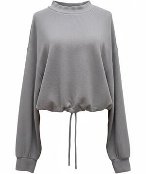 VARLEY Dunn Long-Sleeve Cinch Cropped Top Heather Gray Size Small